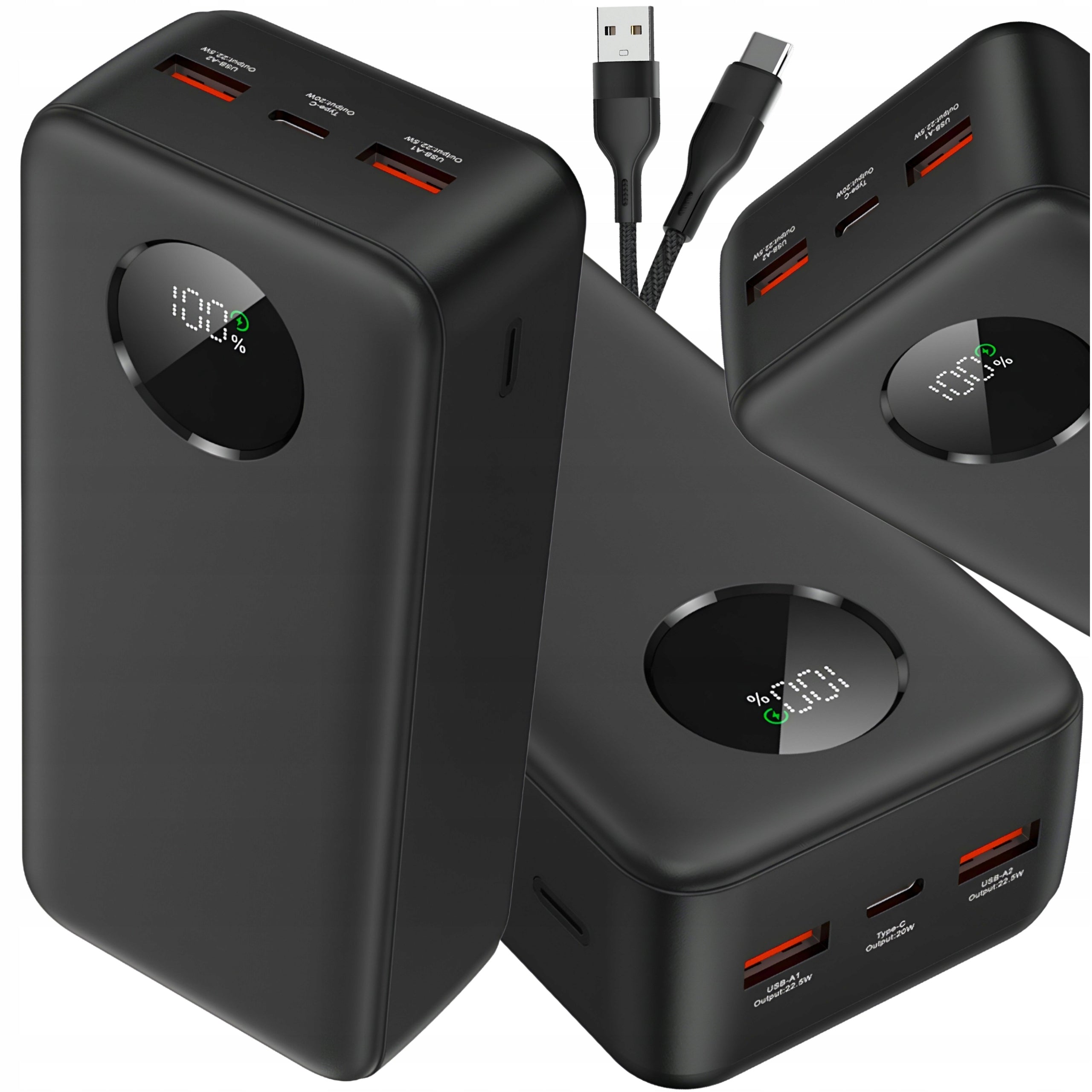 FAST POWERBANK 30000mAh 22,5W QC 3.0 2x USB A PD USB-C POWER BANK POWERFUL