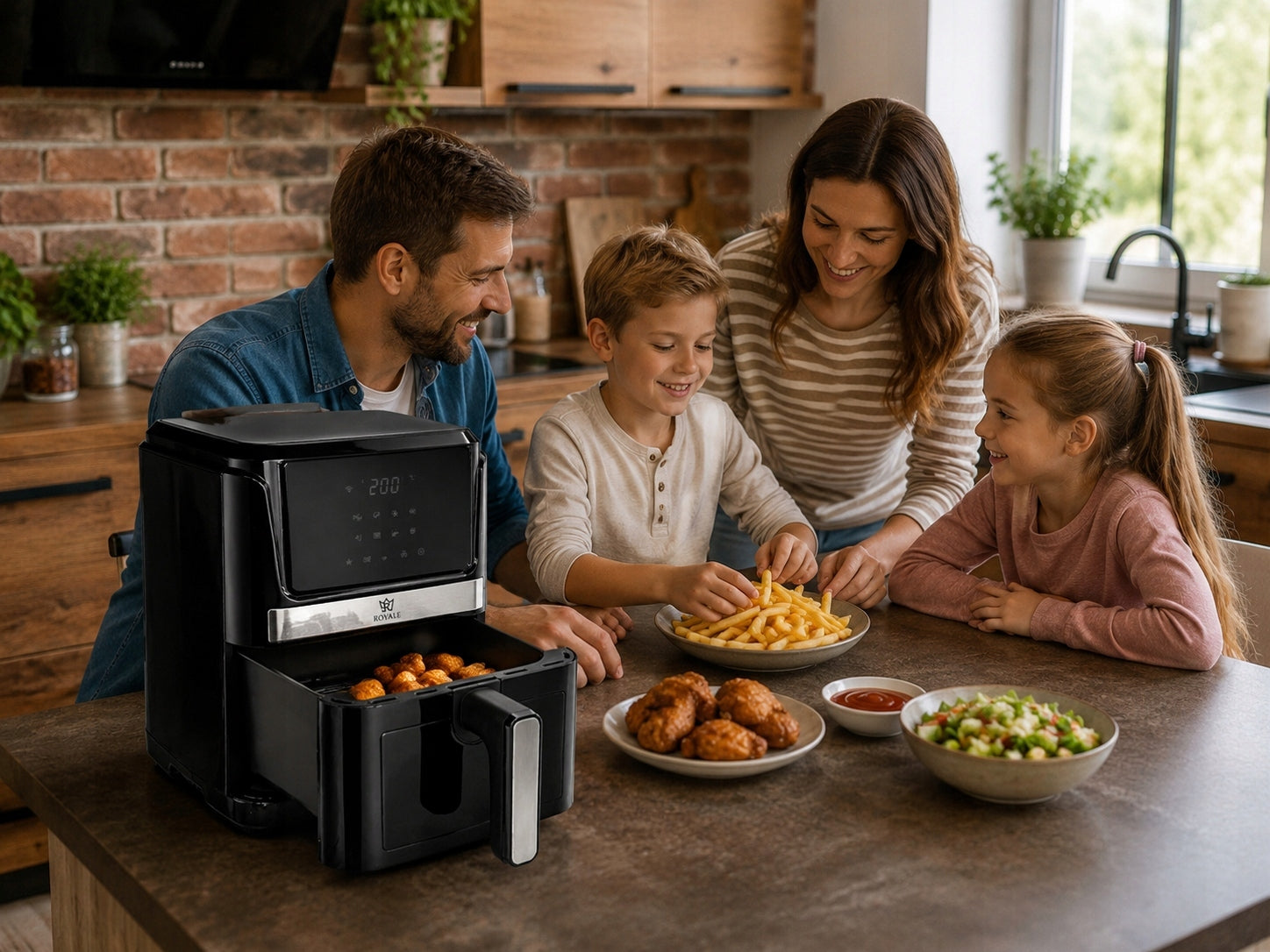 FAT FREE AIR FRYER LARGE 8L APPLICATION WiFi XXL Brand ROYALE