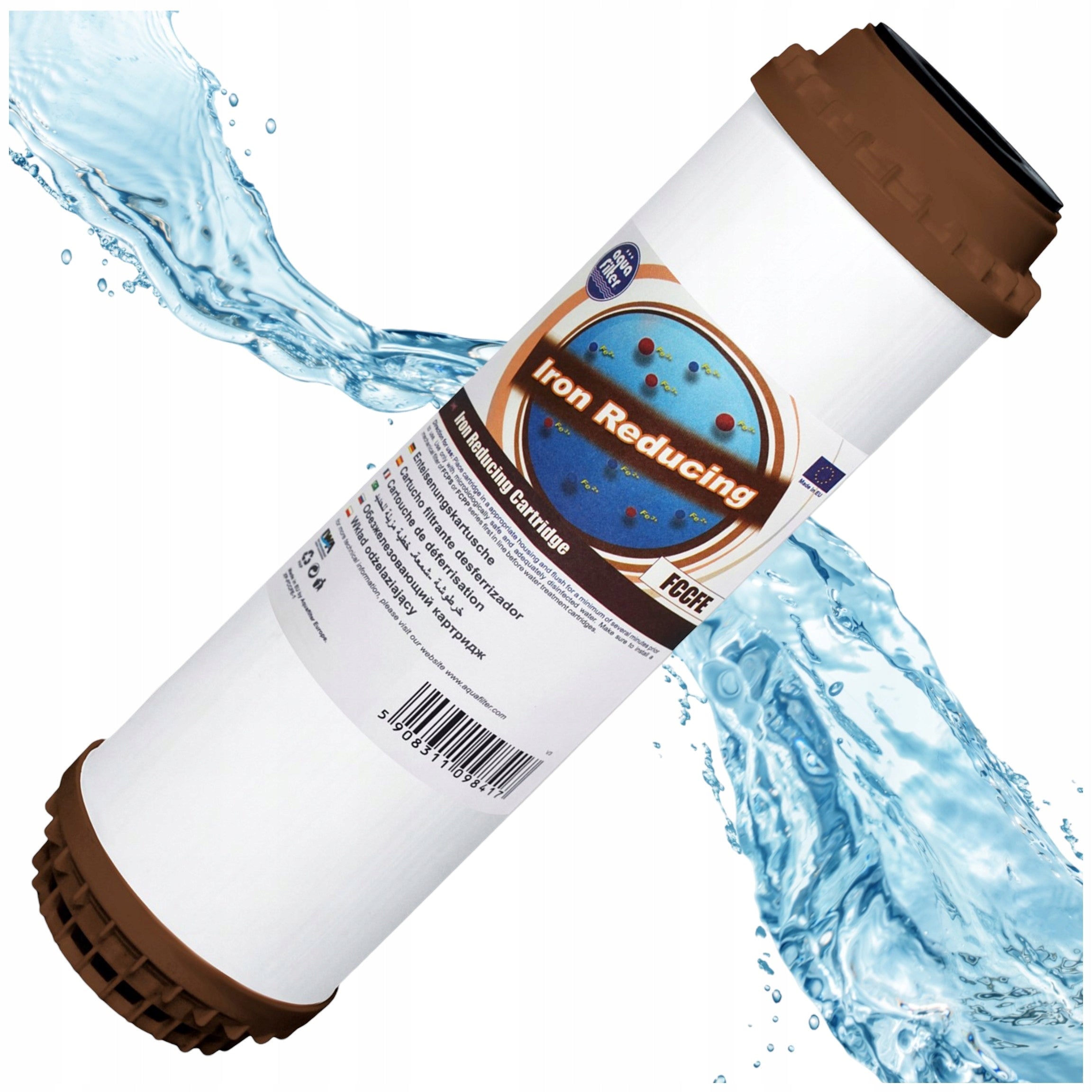 FCCFE AQUAFILTER Water Filter Iron Remover Cartridge 10" Water Remover Manganese Brand Aquafilter