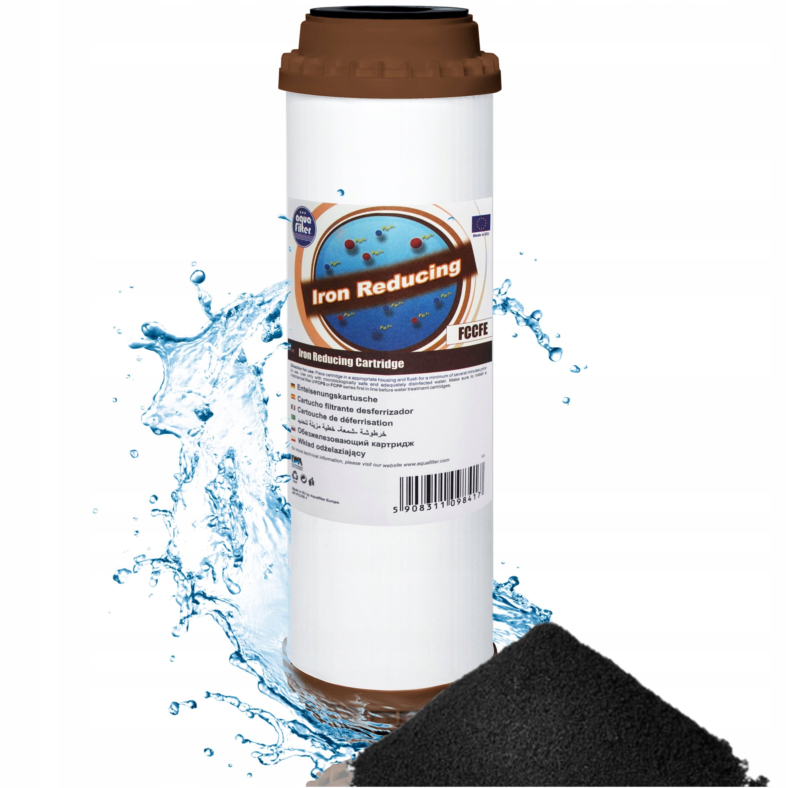 FCCFE AQUAFILTER Water Filter Iron Remover Cartridge 10" Water Remover Manganese
