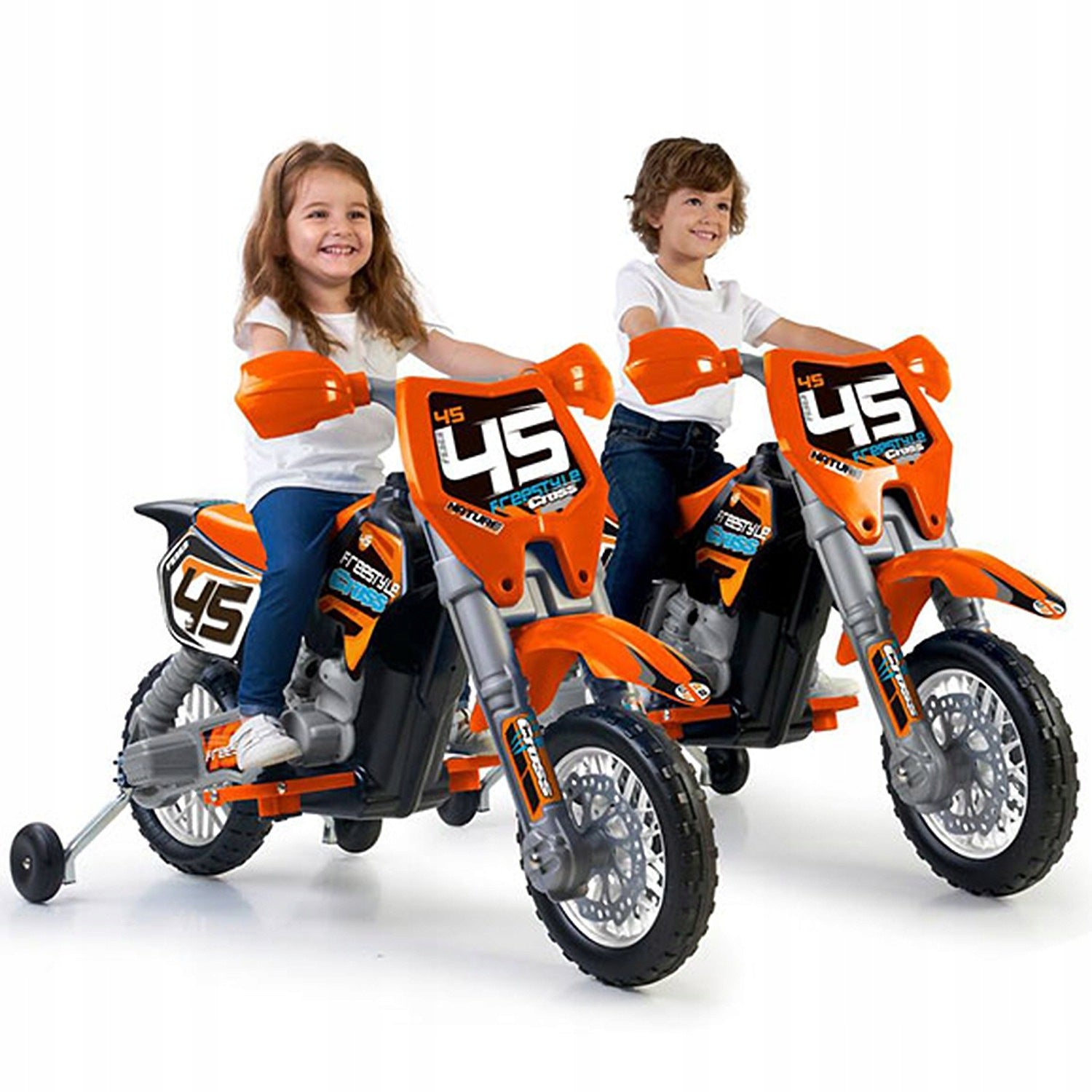 FEBER Motorcycle Cross Orange for 6V Battery for Kids Maximum speed 5.3 km/h