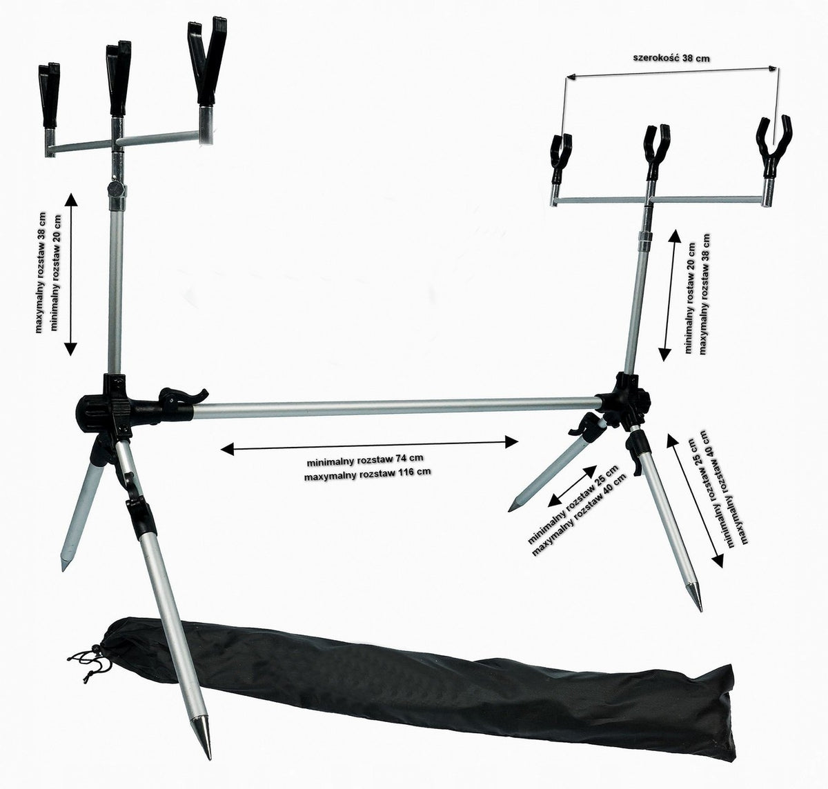 FEEDER ROD CARP STAND FOR SUPPORTS FOR THREE RODS GROUND Manufacturer code 6009553584580