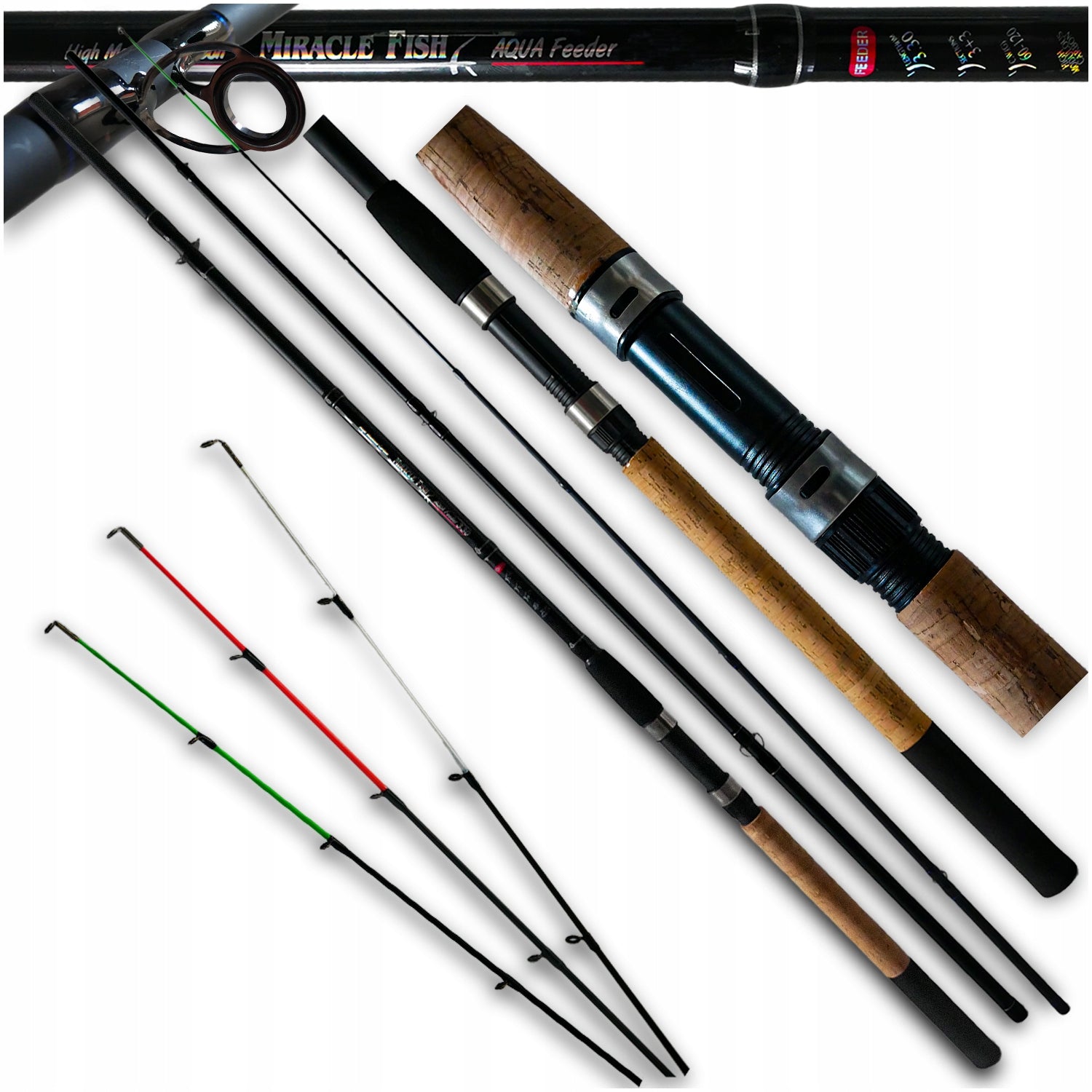 FEEDER SET METHOD FEEDER ROD REEL BASKETS RIGS FISHING LINE Packaging status original