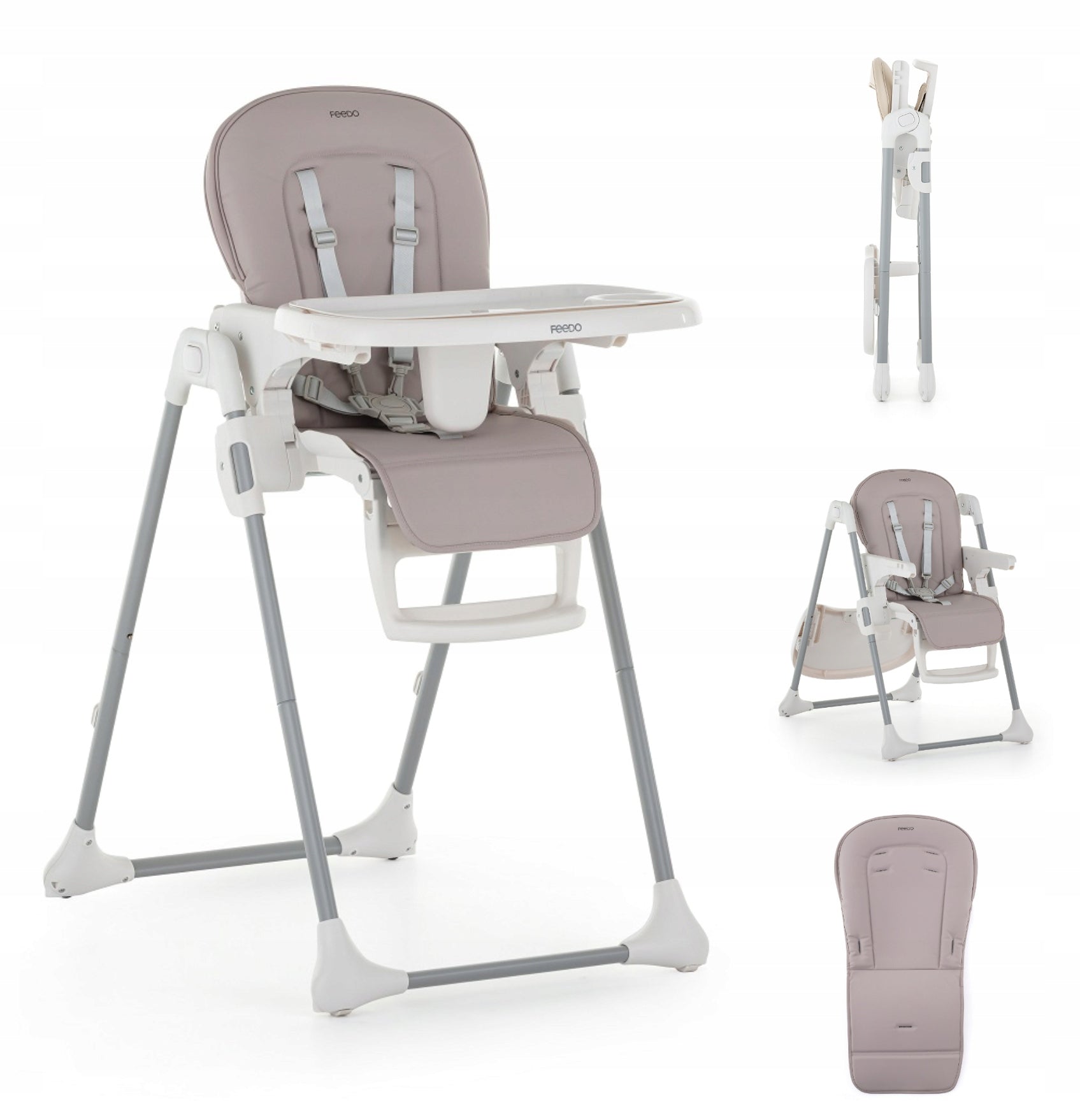 FEEDO Folding high chair, adjustable