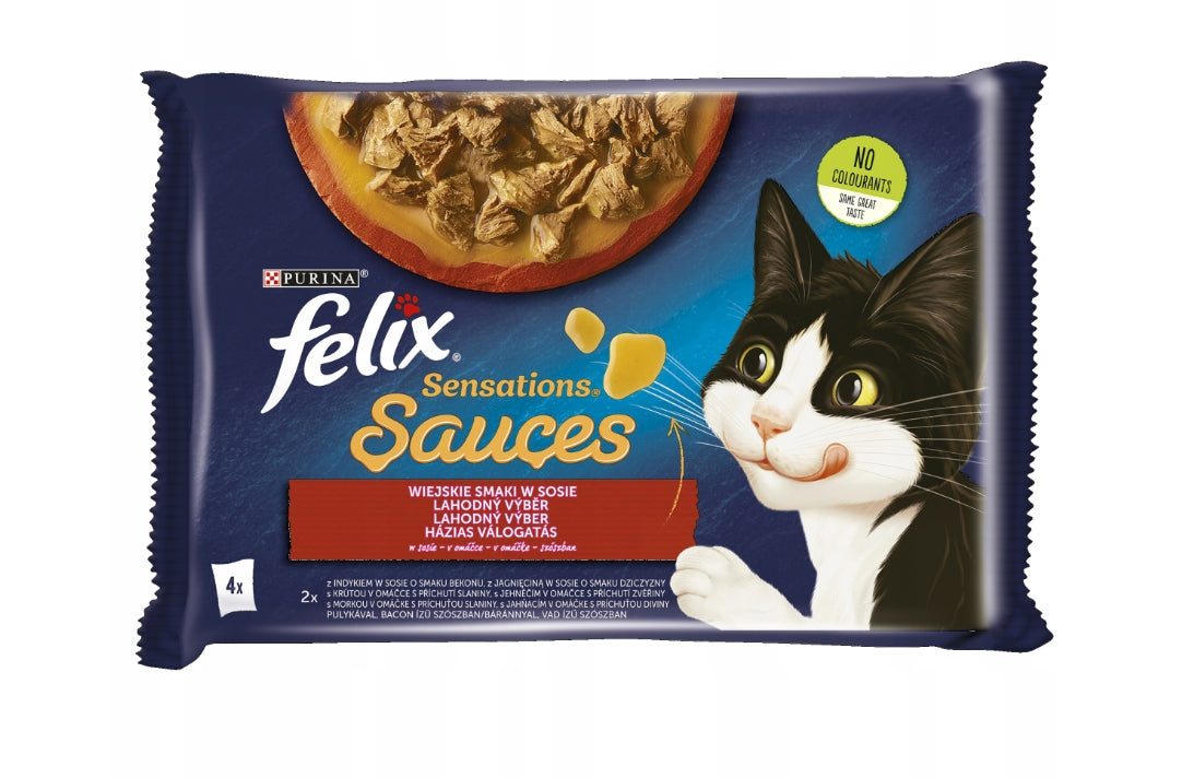 FELIX SENSATIONS Cat Sachets Turkey 4 x 85g