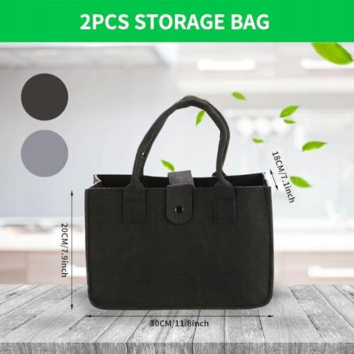 FELT SHOPPING BAG FOLDING GREY BLACK FOR LADIES SET OF 2 Manufacturer code SWC5908807049923