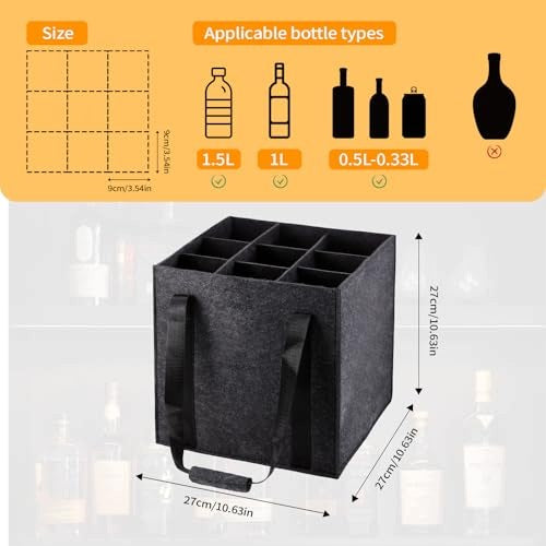 FELT WINE BAG 9 COMPARTMENTS FOLDING ECO-FRIENDLY GIFT FOR HOME Manufacturer code Bez marki