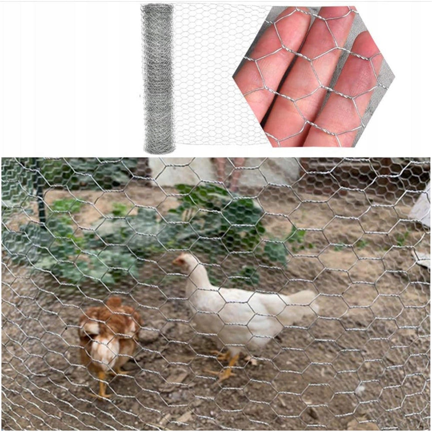 FENCE MESH FOR POULTRY CHICKENS METAL GARDEN EYELETS METALOW 0.4x10M Product weight with unit packaging 1.1 kg