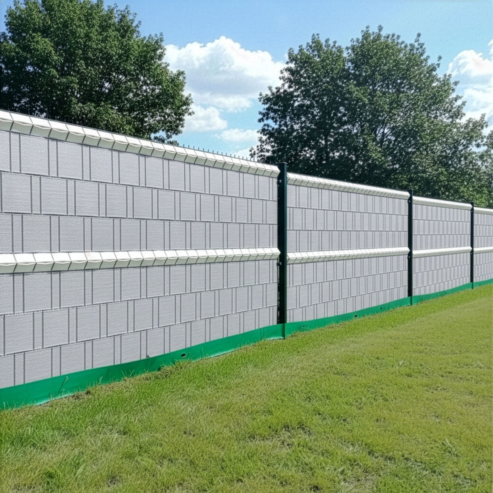 FENCE TAPE 19cm x 50m GREY COVER FOR PANEL FENCE + CLIPS Kind fencing tape