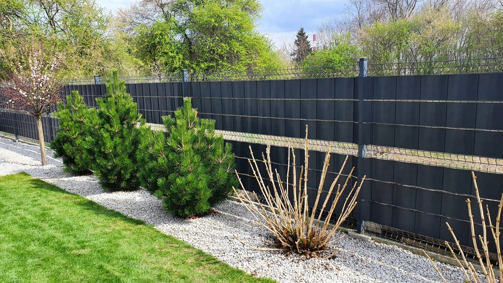 FENCE TAPE 19cmx50m +UV COVER FOR PANEL FENCES FENCE ANTHRACITE Mesh material plastic PVC coated