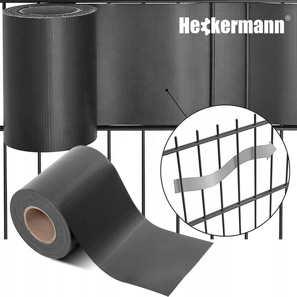 FENCE TAPE FENCE COVER PANEL FENCE ANTHRACITE UV 19 x 35m Color gray
