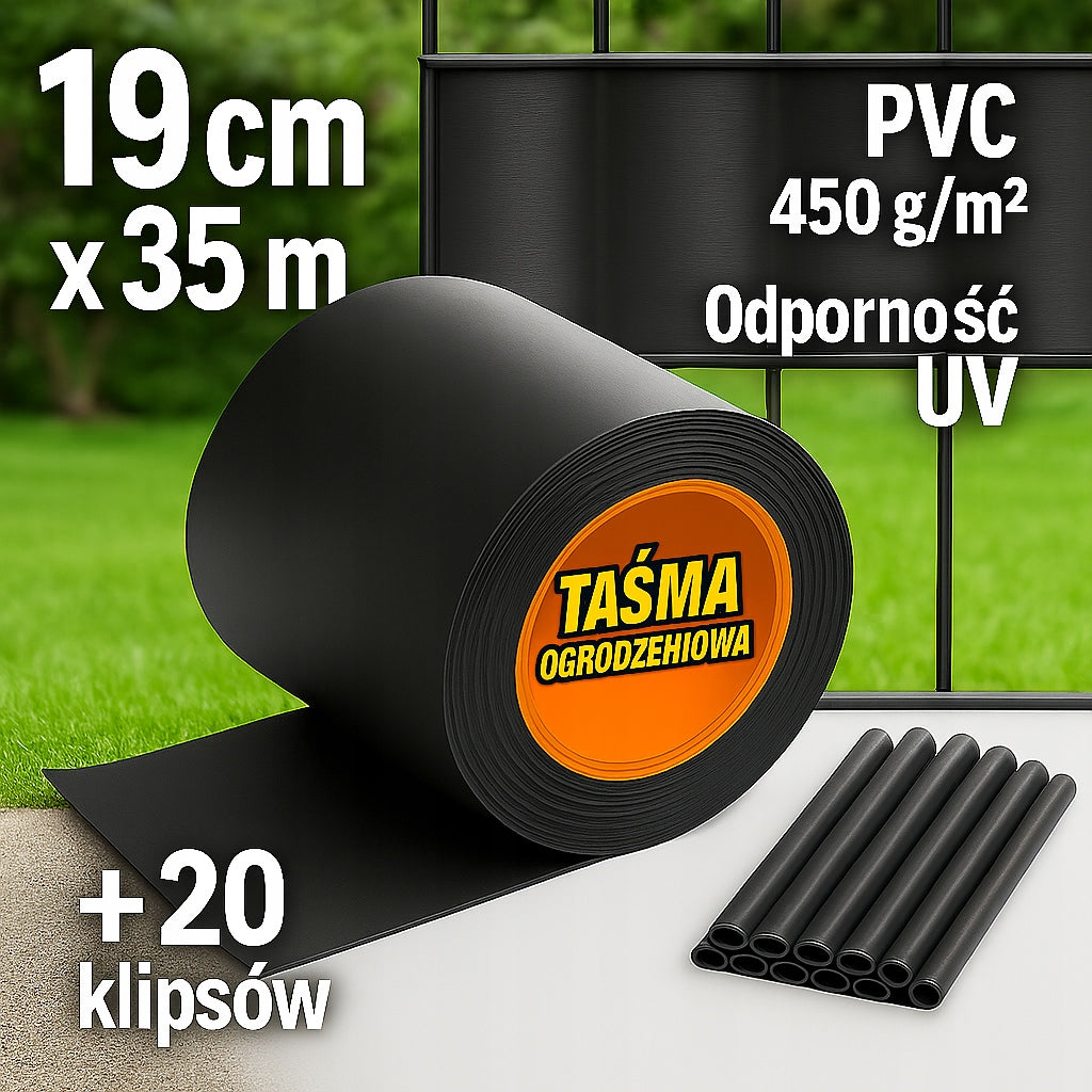 FENCE TAPE roll 35m 19cm PVC UV anthracite strip wind fence cover Color other