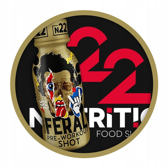 FERAL PRE-WORKOUT 12x100ml PRE-WORKOUT CAFFEINE ENERGY NUTRITION22 Expiration date at least six months from the date of purchase
