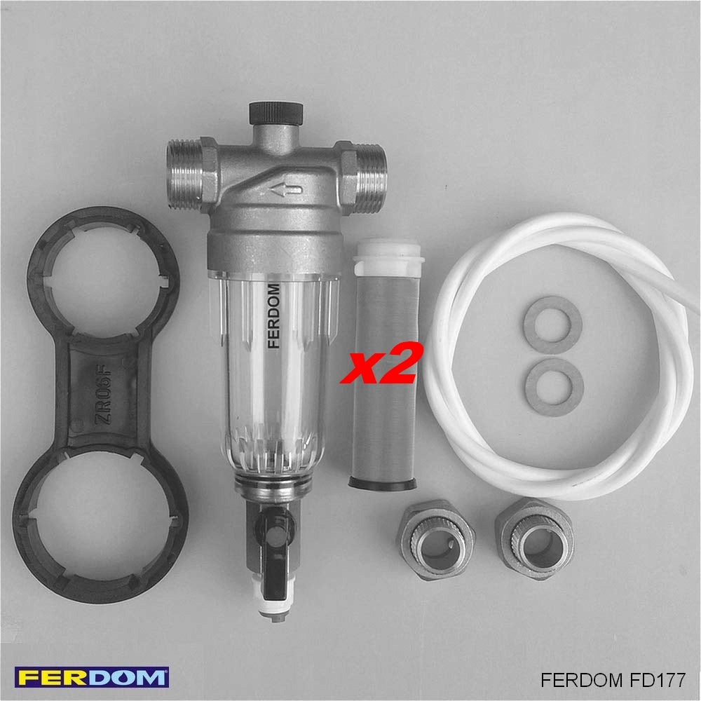 FERDOM FD178 Water filter preliminary + spare mesh inox 90micron, Spin-down EAN (GTIN) 5907222390757