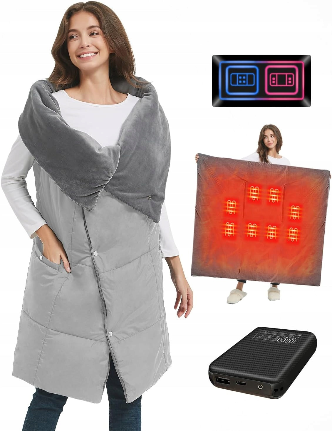 FERNIDA Heated BLANKET wireless TANK TOP POLAR heating 10000mAh