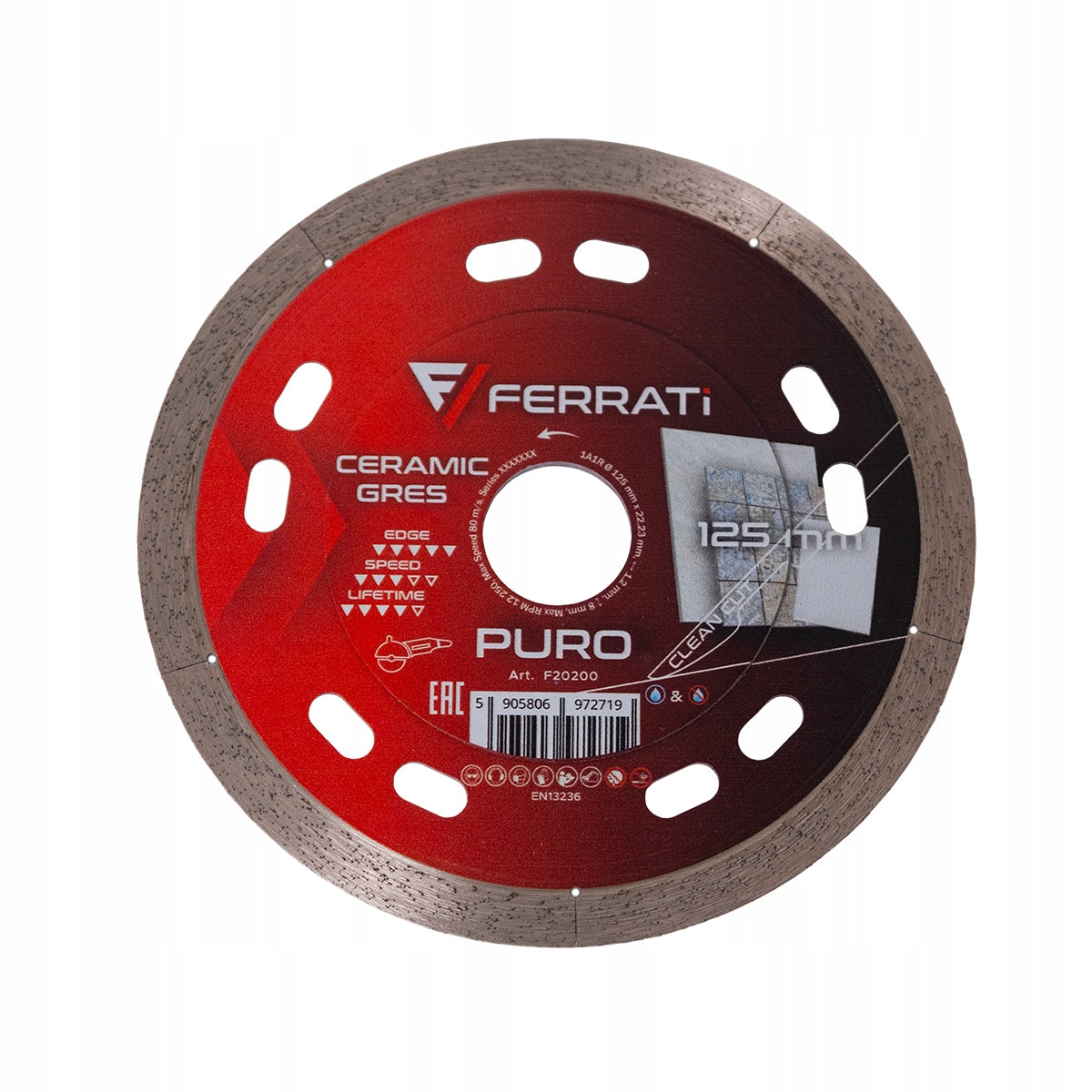 FERRATI Cutting diamond blade 1A1R 125mm x 22,23mm PURO