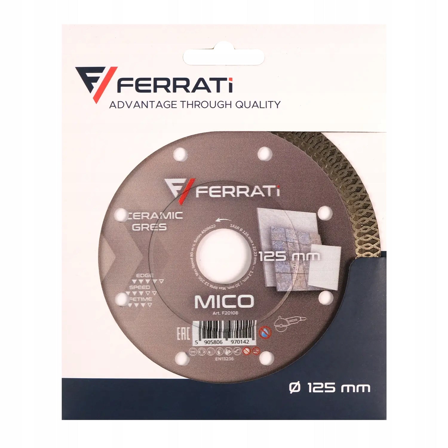FERRATI Diamet cutting disc 125mm x 22,23mm MICO Manufacturer code F20108