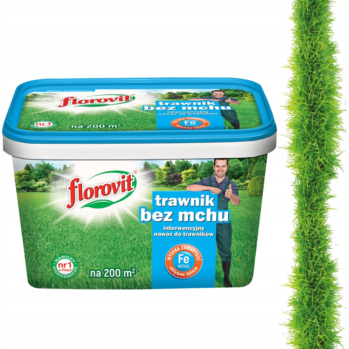 FERTILIZER FOR GRASS 4KG FLOROVIT ANTIMECH for grass lawns for moss Packaging status original