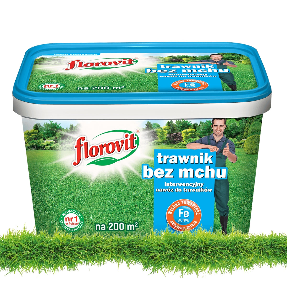 FERTILIZER FOR GRASS 4KG FLOROVIT ANTIMECH for grass lawns for moss