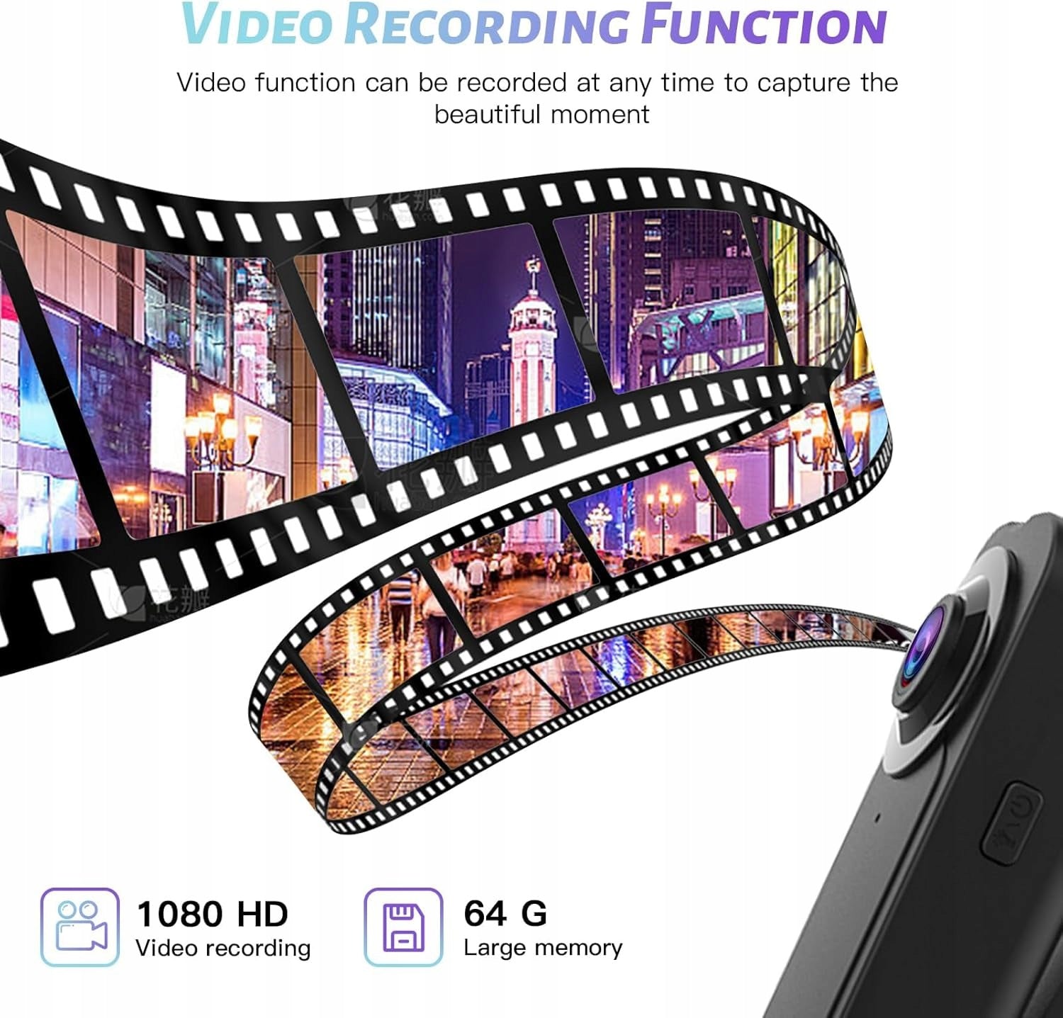 FHD 1080P Spy Camera Loop Recording Night Vision IR 64GB Model Sportowa Szpiegowska