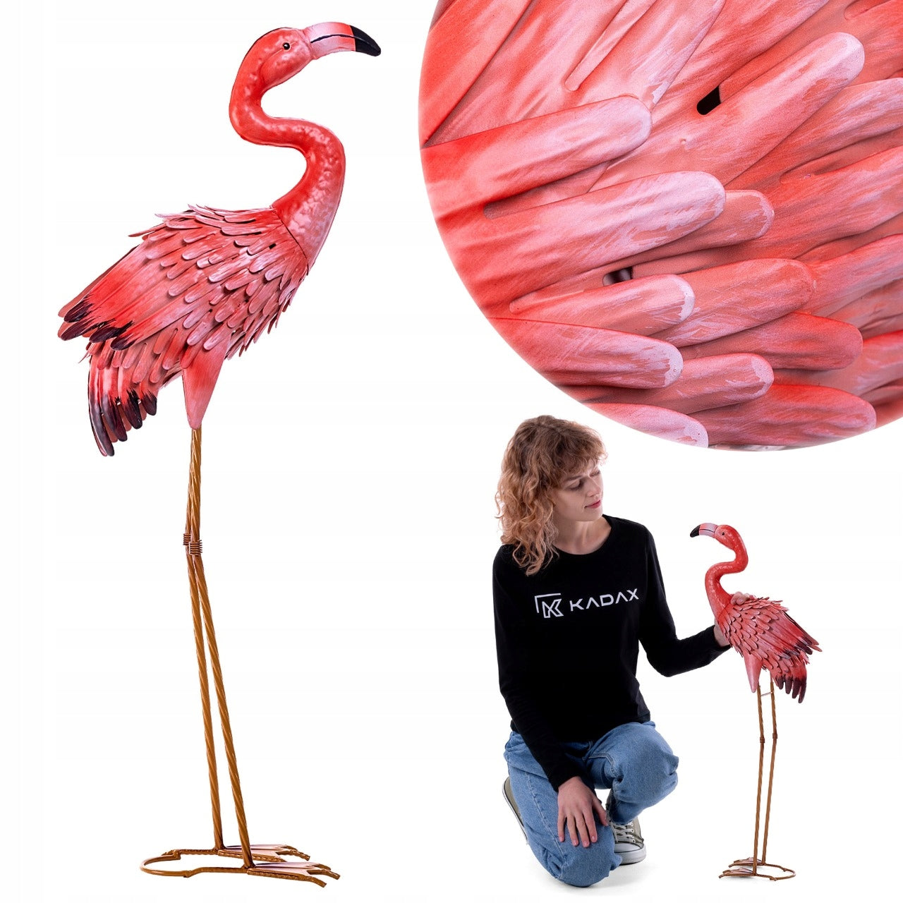 FIGURE FOR GARDEN FLAMINGO 76 cm STEEL GARDEN FIGURINE DECORATION LARGE XXL