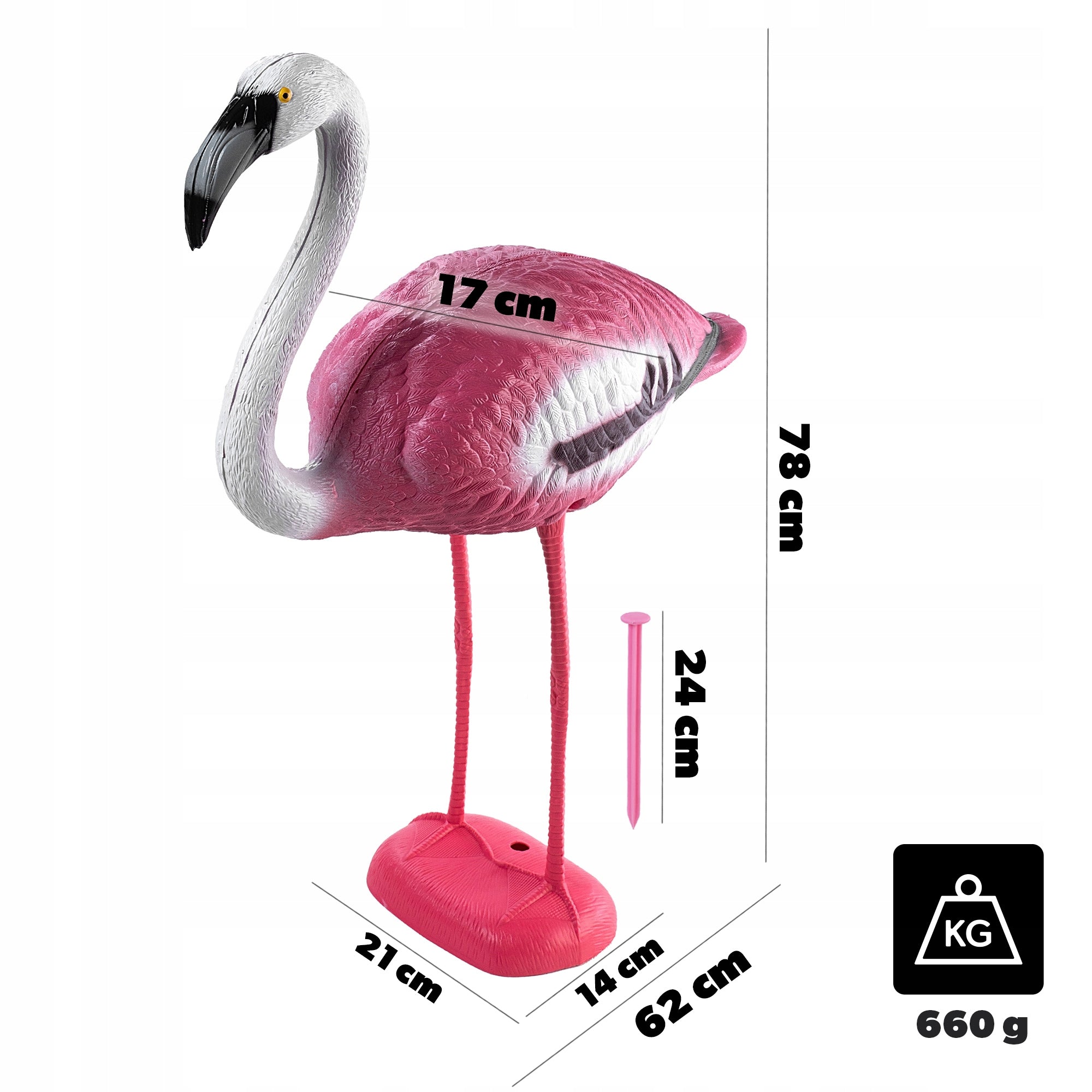 FIGURE GARDEN FIGURINE 80cm DECORATION BIRD FLAMINGO LARGE GARDEN DECORATION XXL Manufacturer Kadax
