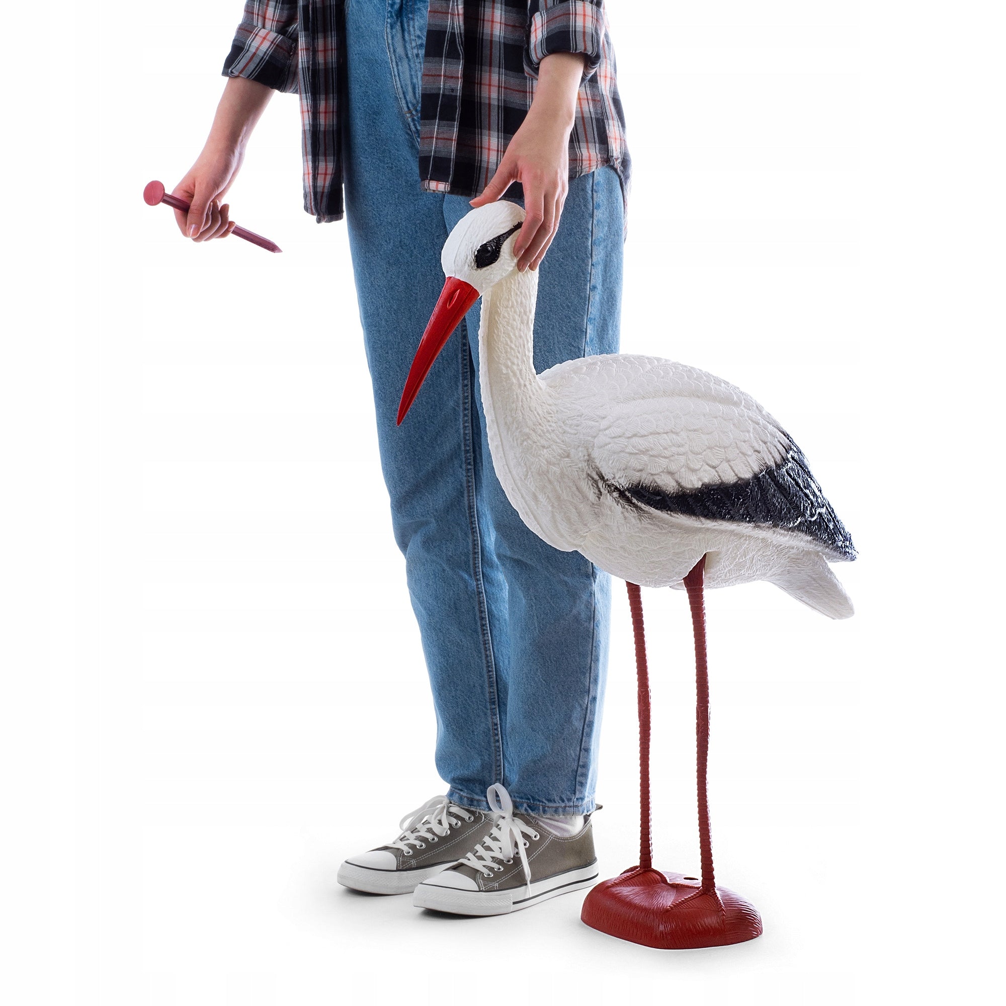 FIGURE GARDEN FIGURINE DECORATION STORK STANDING FOR GARDEN LARGE XXL Packaging status original