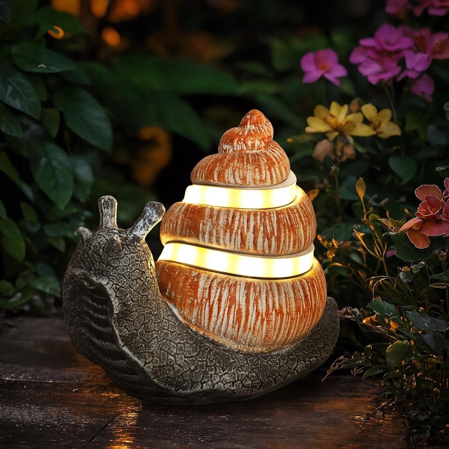 FIGURINE SNAIL GARDEN DECORATION OUTDOOR SOLAR 7 LAMP Manufacturer no brand