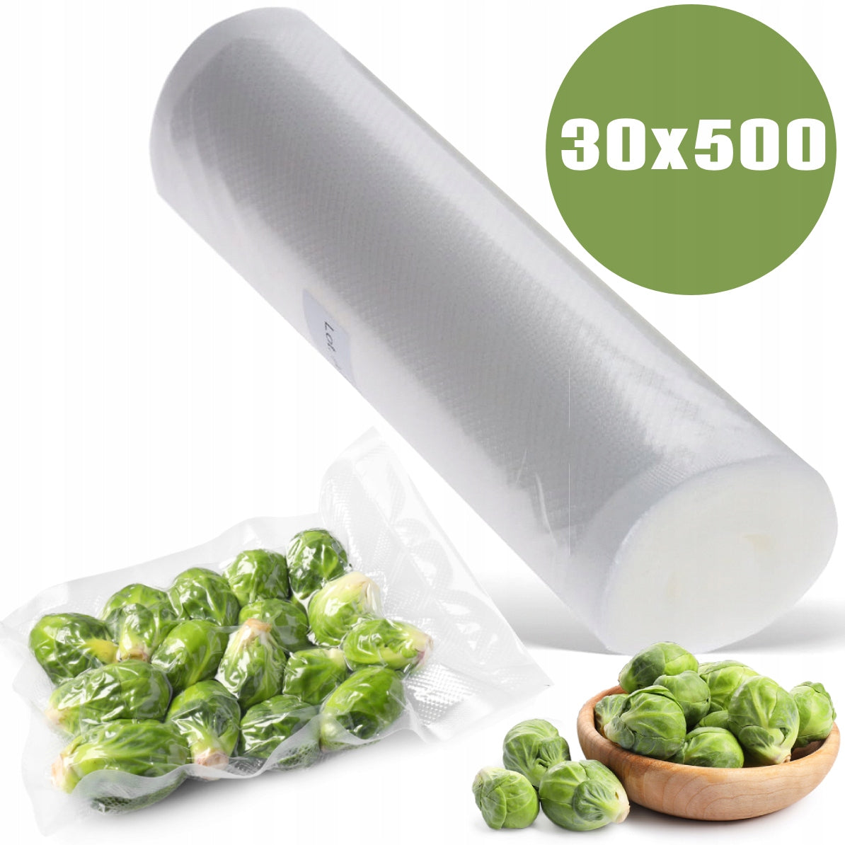 FILM FOR VACUUM SEALER SLEEVE 30X500CM MOLETIZED 300MC ATTESTATIONS