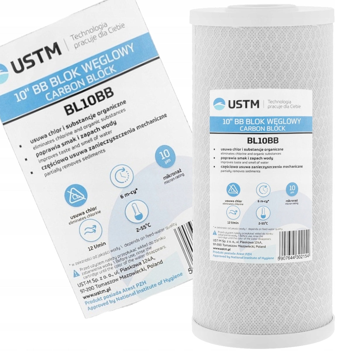 FILTER CARBON CARTRIDGE 10' CARBON BLOCK BIG BLUE USTM