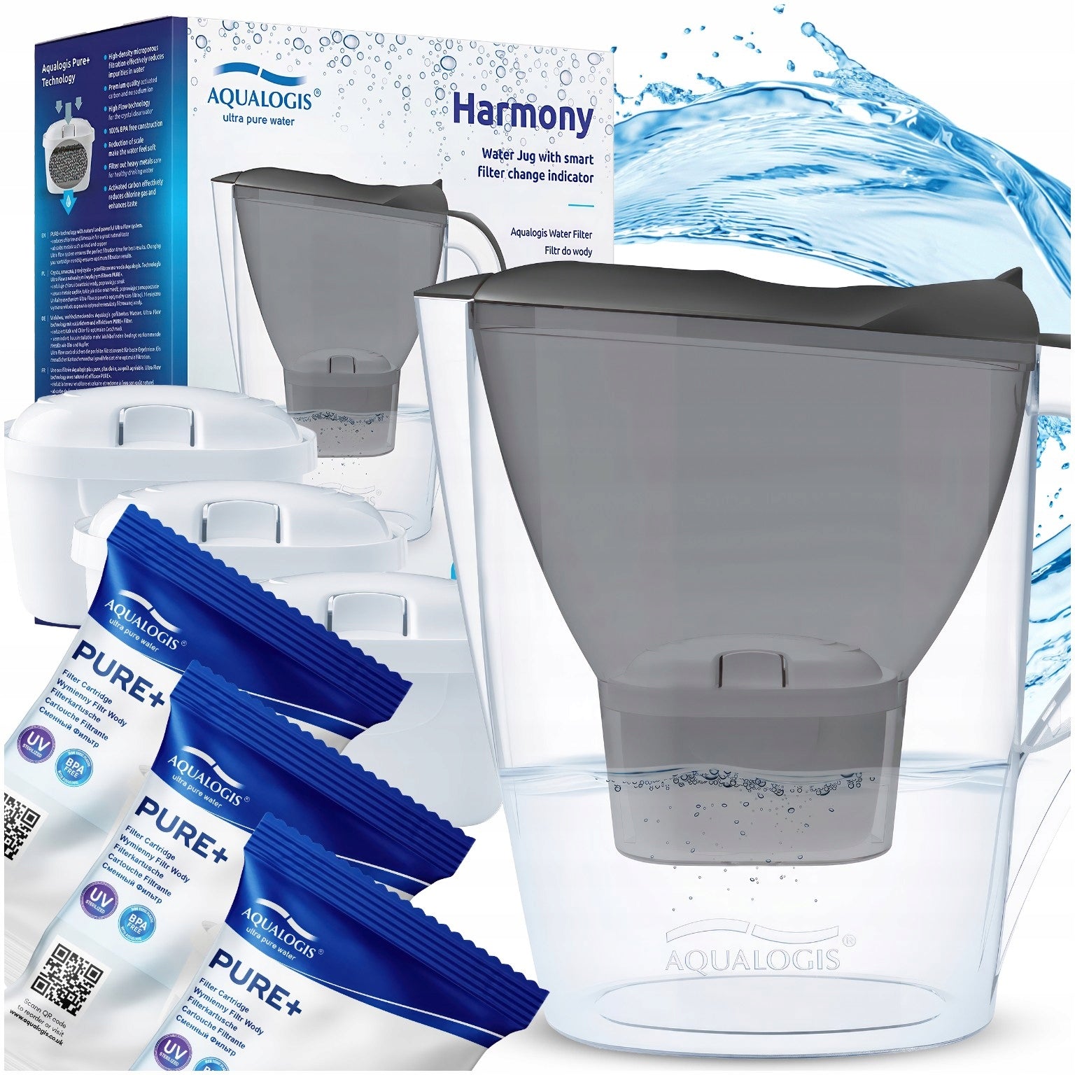 FILTER JUG AQUALOGIS + 3 REPLACEMENT CARTRIDGES