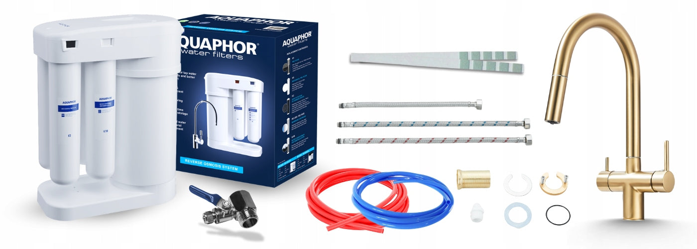 FILTER UNDER THE SINK FOR WATER KITCHEN SET WITH KITCHEN FAUCET THREE-WAY CERTIFICATE Packaging status original