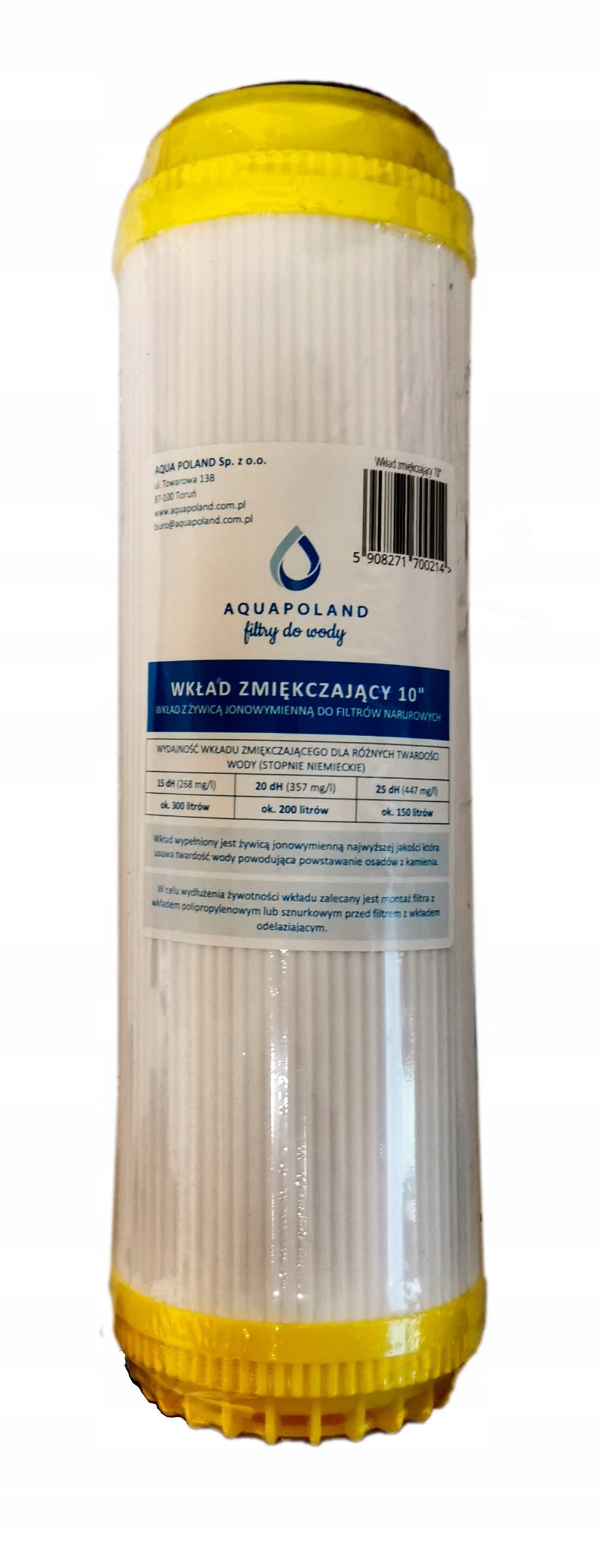 FILTER WATER SOFTENER CARTRIDGE 10''