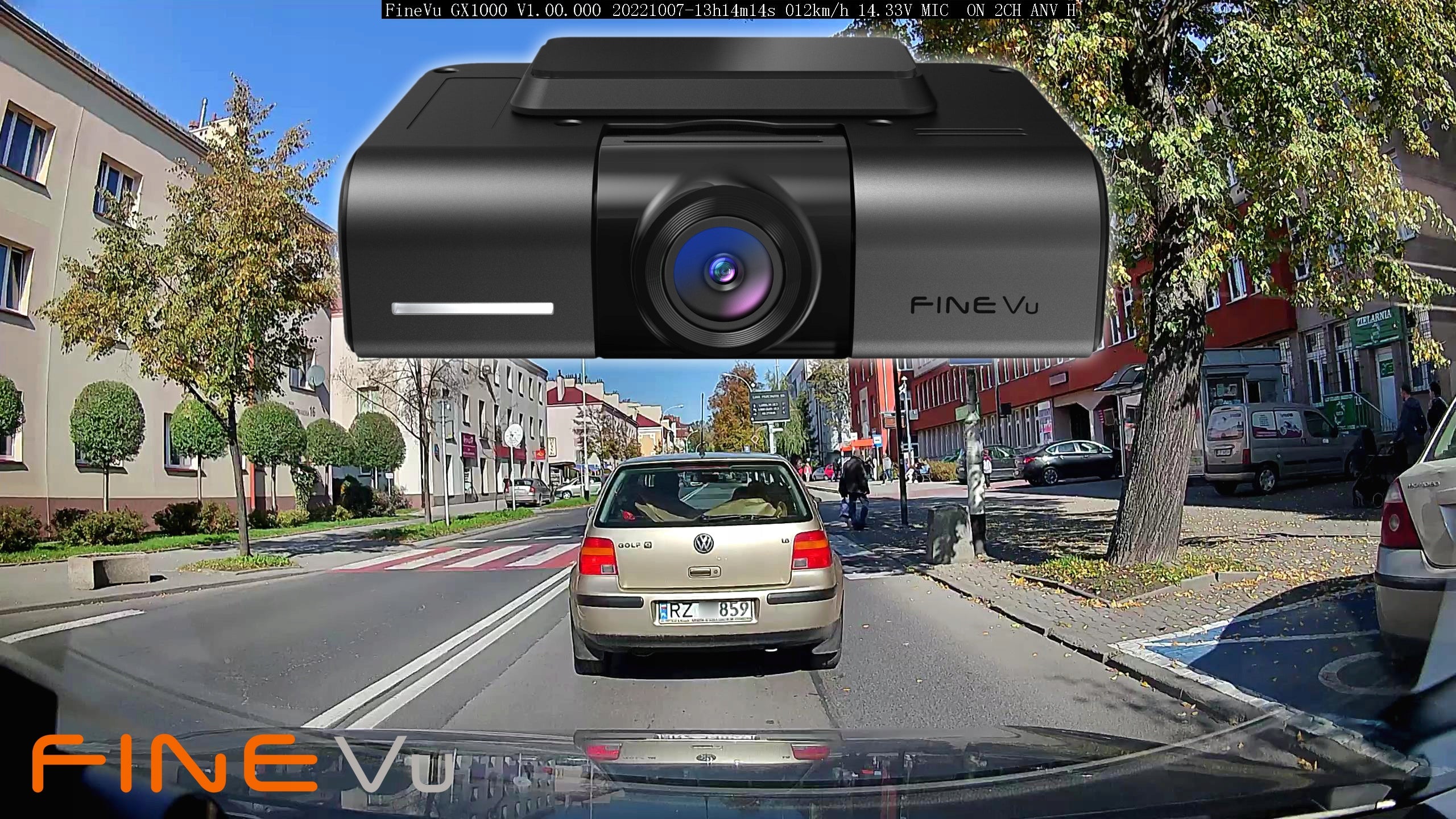 FINEVU GX1000 /128GB Video Recorder - 2.5K QHD+QHD, Wi-Fi GPS, Speed Cameras Manufacturer code FV-1128