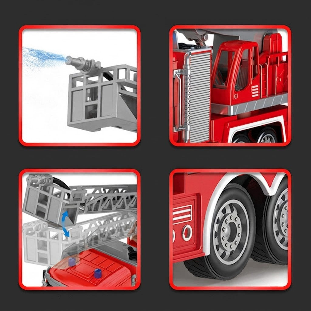 FIRE BRIGADE REMOTE CONTROLLED FIRE TRUCK WITH WATER PUMP TRUCK RC Manufacturer code Straż pożarna z wężem na wodę RC