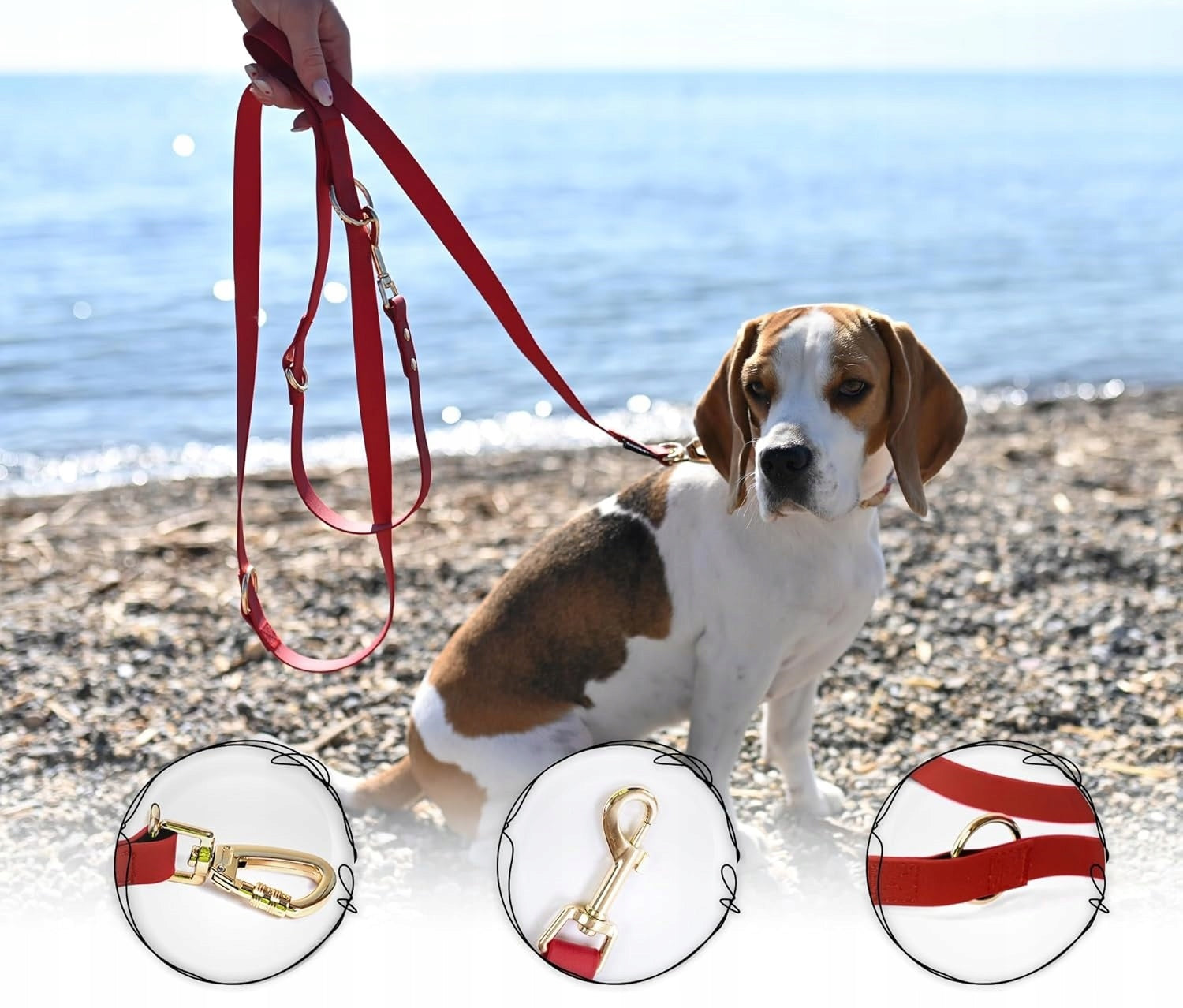 FIRSTPAW Dog Leash Adjustable Padded 2 m Red Brand no brand