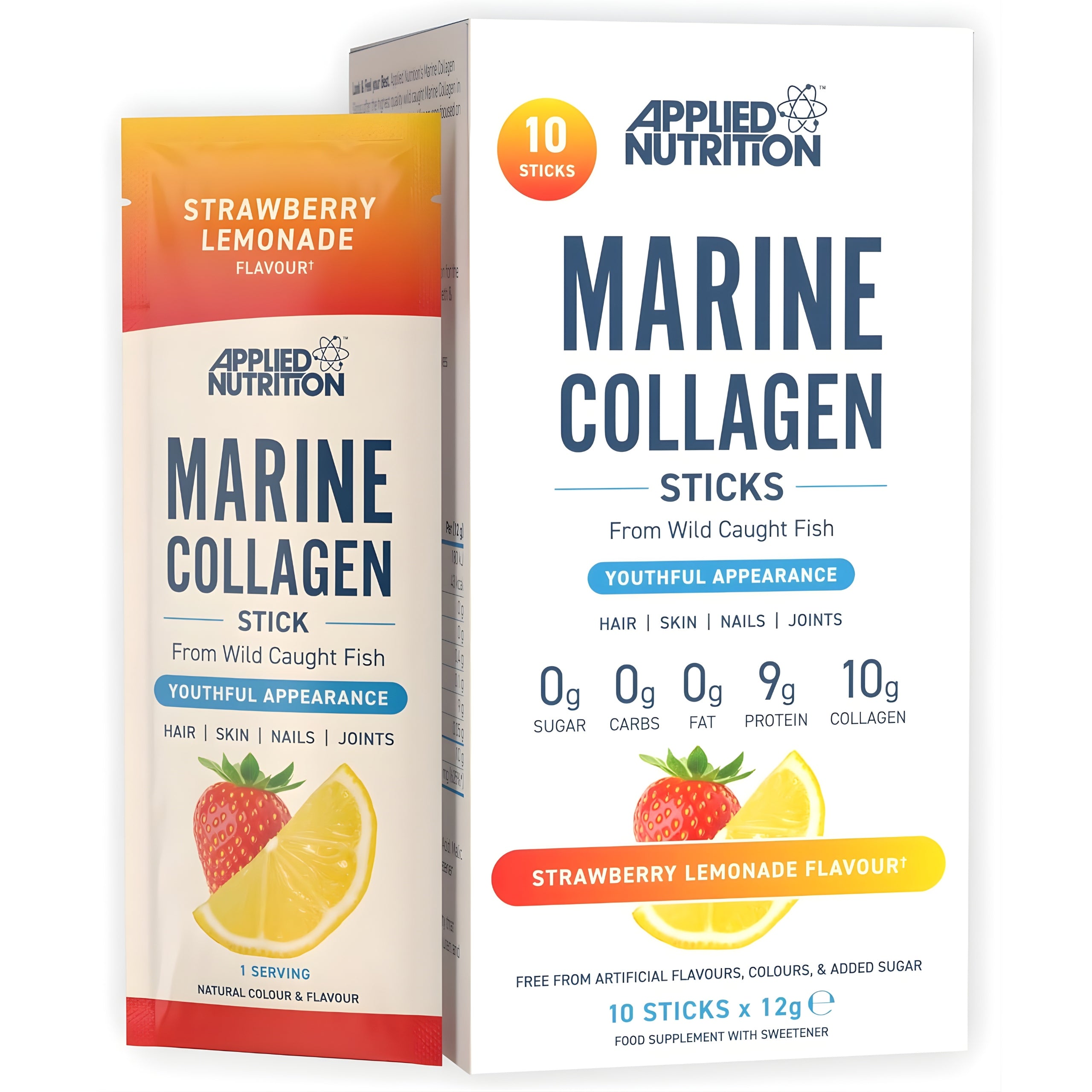 FISH COLLAGEN APPLIED NUTRITION MARINE COLLAGEN POWDER FOR DRINKING 10x12g