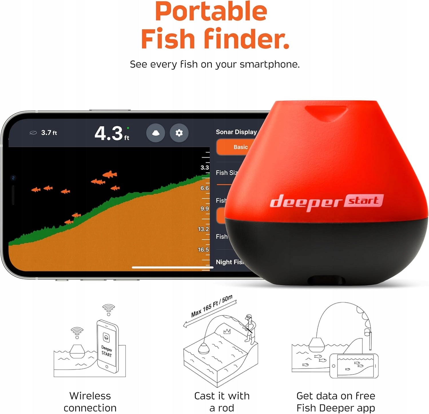 FISH LOCATOR WIFI WIRELESS SMART FOR FISHING Manufacturer code LOKALIZATOR RYB WIFI SMART BEZPRZEWODOWY