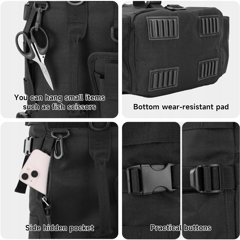 FISHING BACKPACK BAITS FISHING BAG FISHING COVER LURE BAG -- Black Manufacturer code HMDYSJB-BLK