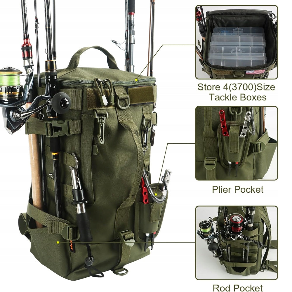 FISHING BACKPACK BAITS FISHING BAG FISHING COVER LURE BAG -- GREEN Brand no brand