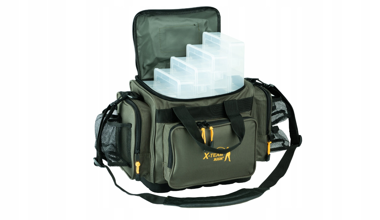 FISHING BAG JAXON RIGID BOTTOM + 5 BOXES