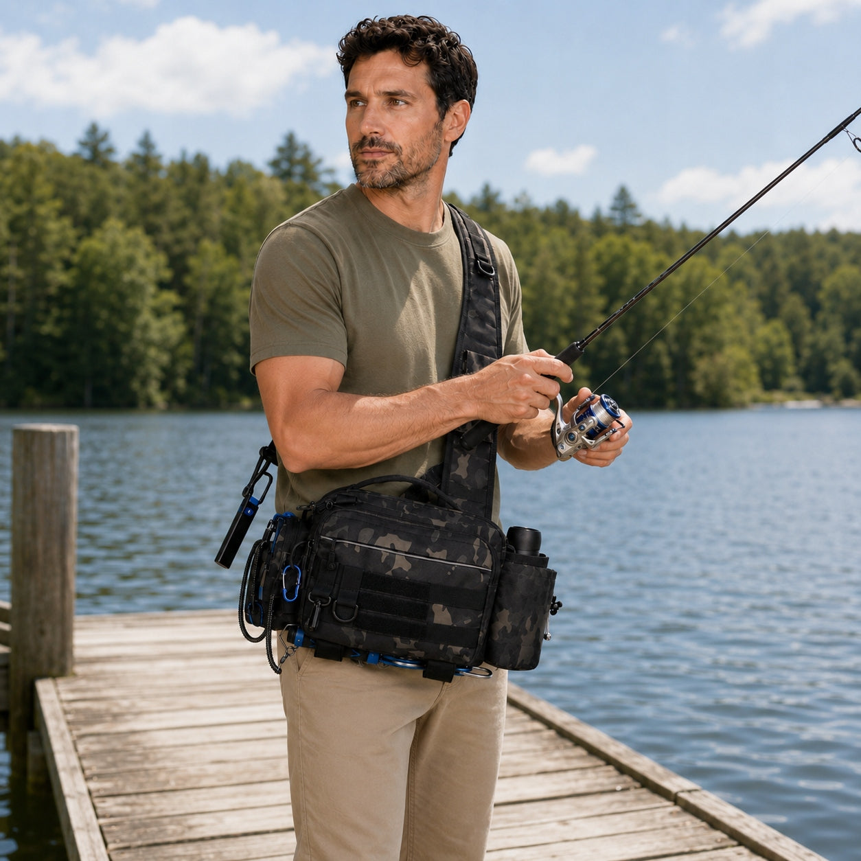 FISHING BAG SPINNING BACKPACK FOR FISH ORGANIZER COVER GIFT Packaging status original