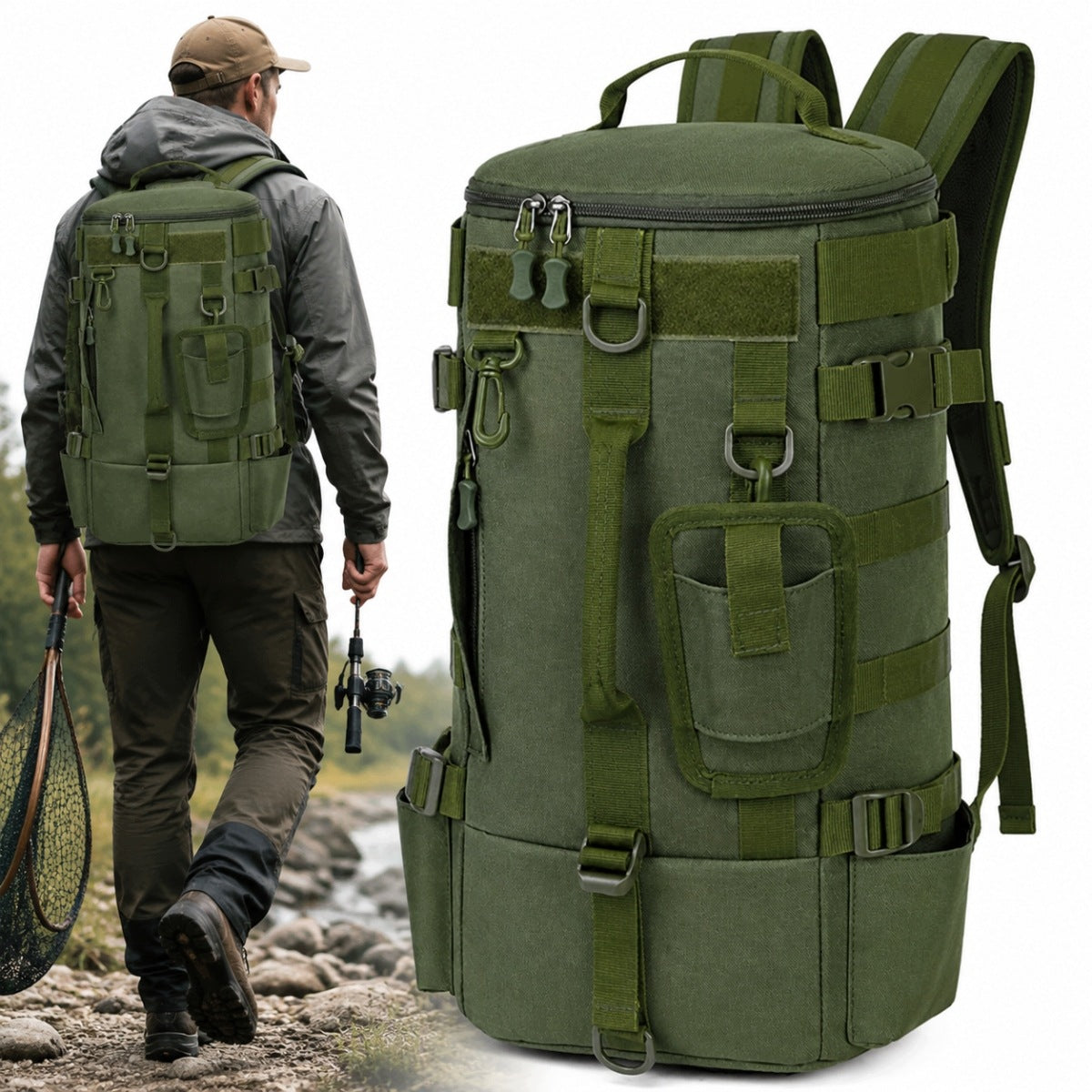 FISHING BAG SPINNING BACKPACK FOR FISH ORGANIZER COVER GIFT