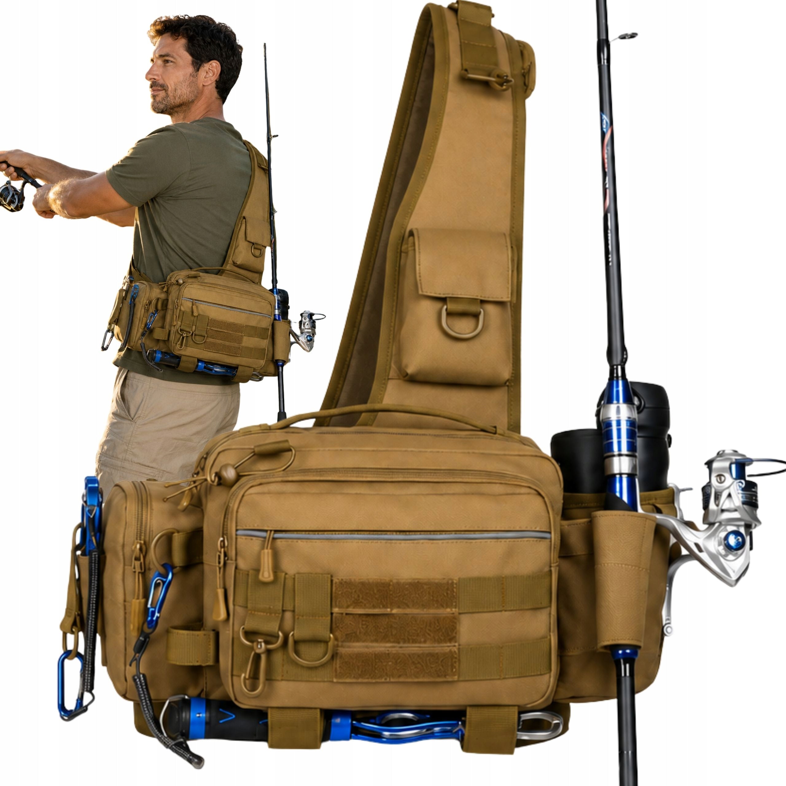 FISHING BAG SPINNING BACKPACK FOR FISH ORGANIZER COVER GIFT