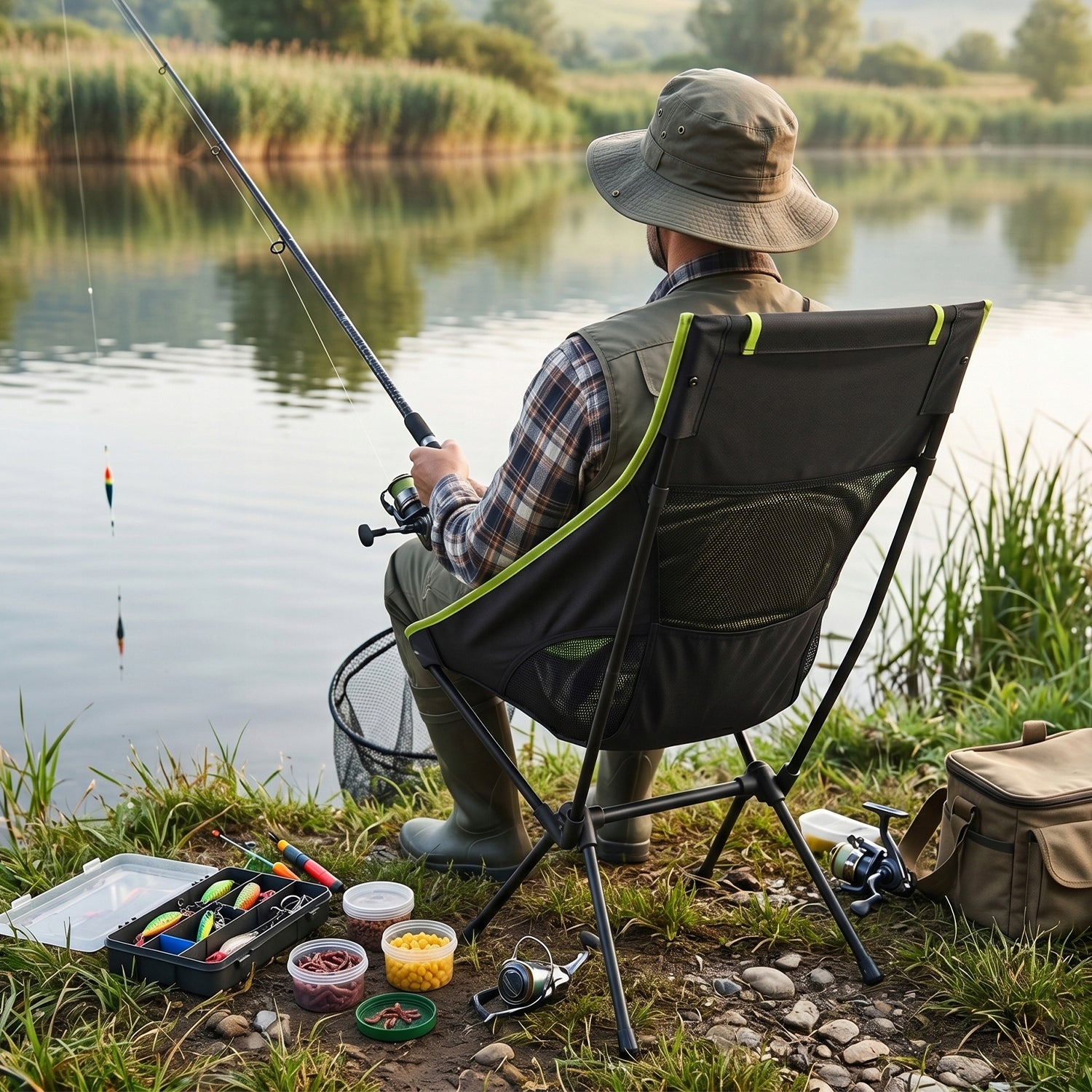 FISHING CHAIR CAMPING CHAIR FOLDING COVER BLACK Brand no brand