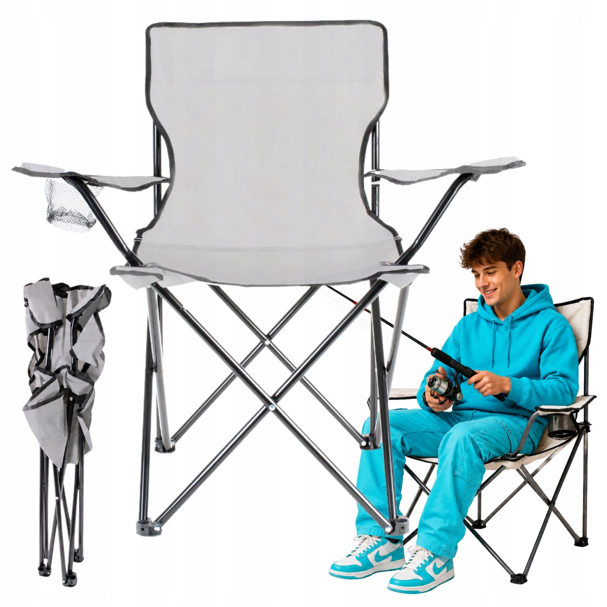 FISHING CHAIR FOR HIKING FISH FOLDING HANDLE COVER COMFORTABLE Packaging status original