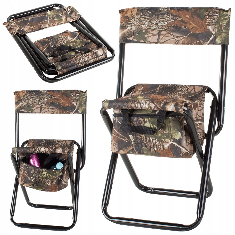 FISHING CHAIR WITH BACKREST AND CAMPING HIKING BAG FISH HOLDER