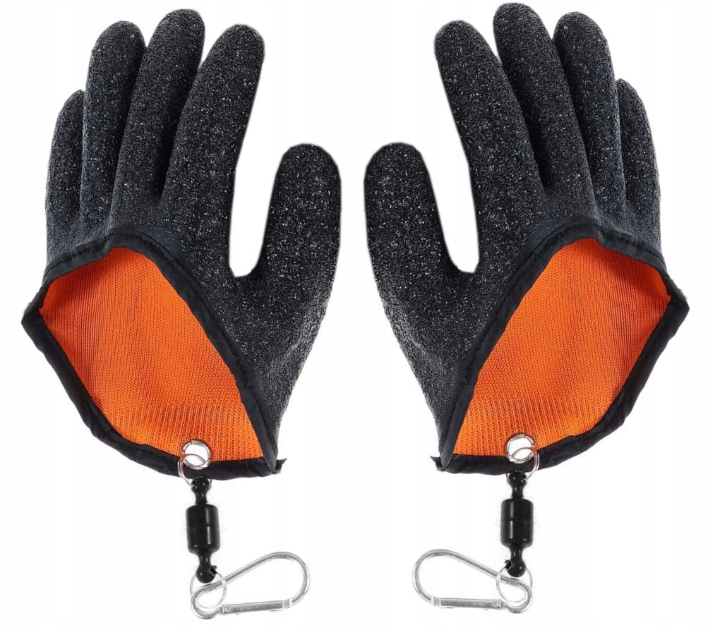 FISHING GLOVES NON-SLIP GLOVES Removable Pair 5 Fingers SET Color black