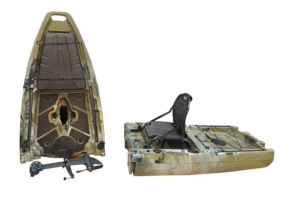 FISHING KAYAK MODULAR FOLDING WITH FOOT DRIVE PEDAL FISH MODULAR 3.0 Material polyethylene