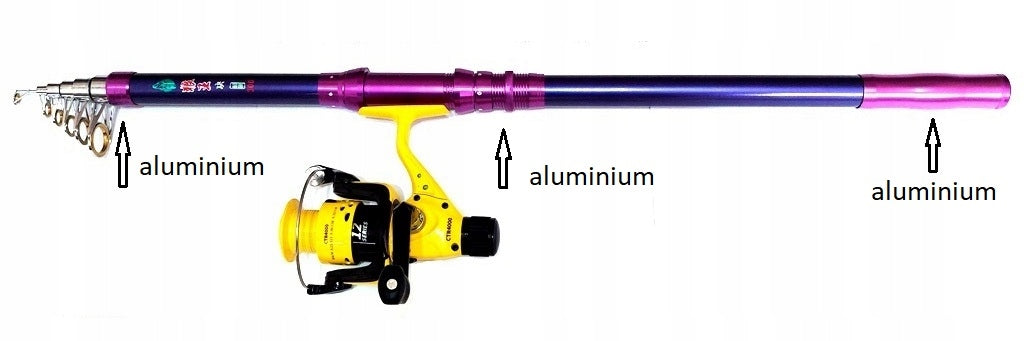 FISHING ROD 3 m FOR GIRLS + REEL 12 BALL + telescopic support FREEBIE Number of items in the set 2
